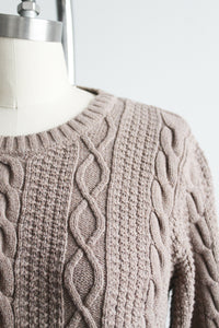 walnut cable knit sweater