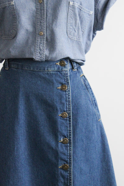 lakehouse denim midi skirt