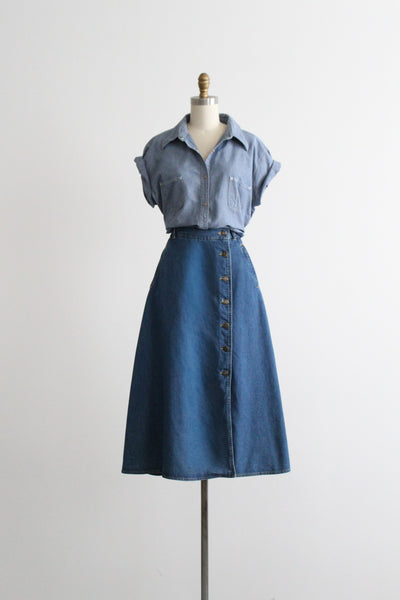 lakehouse denim midi skirt