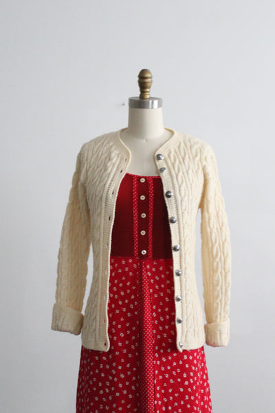 eggshell fisherman cardigan (xs/s)