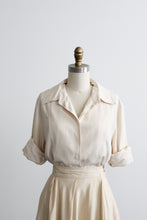 parchment silk button up
