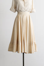 bone linen skirt