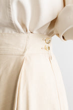 bone linen skirt