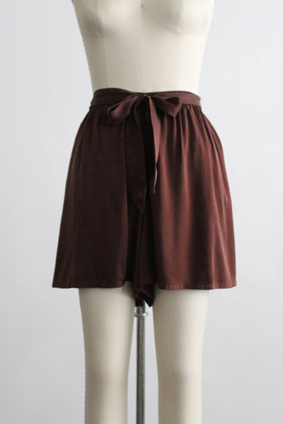 espresso silk shorts (l/xl)