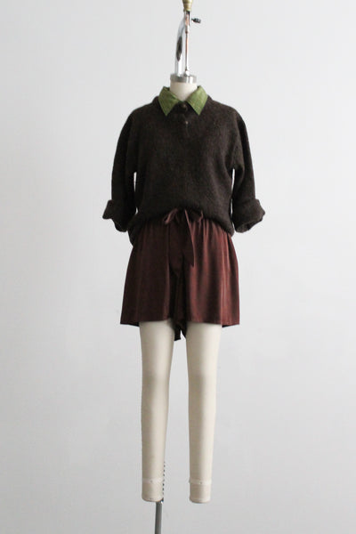 espresso silk shorts (l/xl)