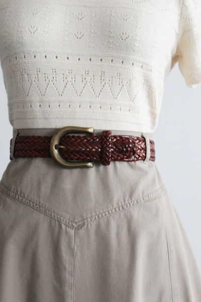 horseshoe braided leather belt