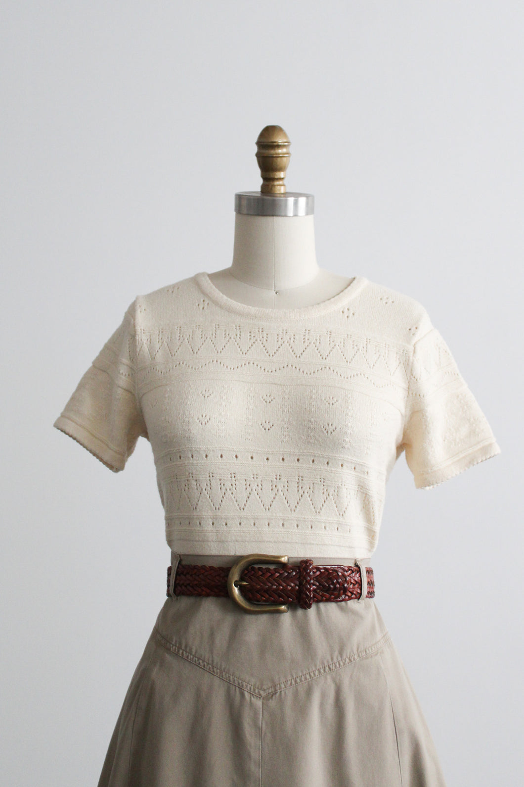 eyelet knit tee