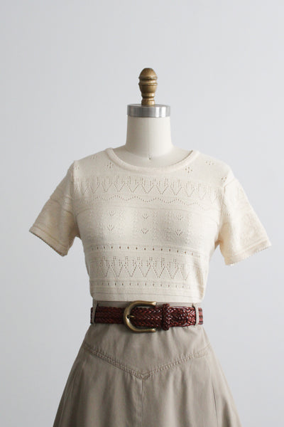 eyelet knit tee