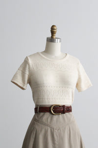 eyelet knit tee