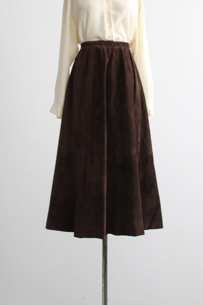 walnut suede maxi skirt