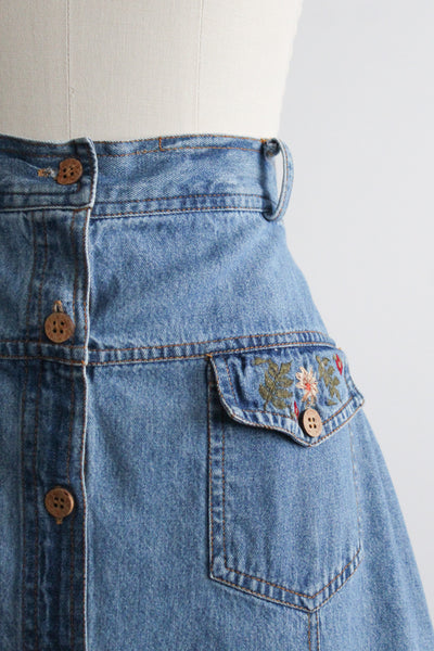 prairie denim maxi skirt