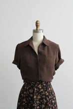 espresso silk button up