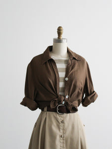 cardamom linen button up
