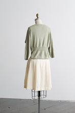 eggshell wool pleated skirt