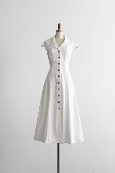 parchment cotton button front dress