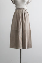 oystershell suede midi skirt