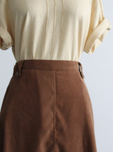 sueded clay maxi skirt