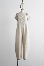bone linen overalls