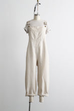 bone linen overalls