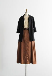 sueded clay maxi skirt