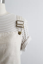 bone linen overalls