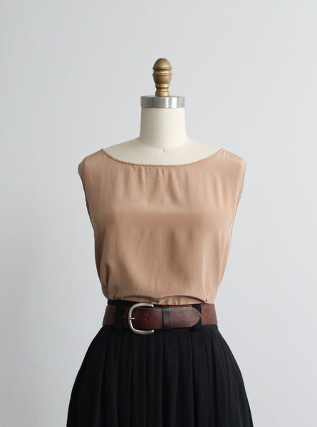 almond silk tank
