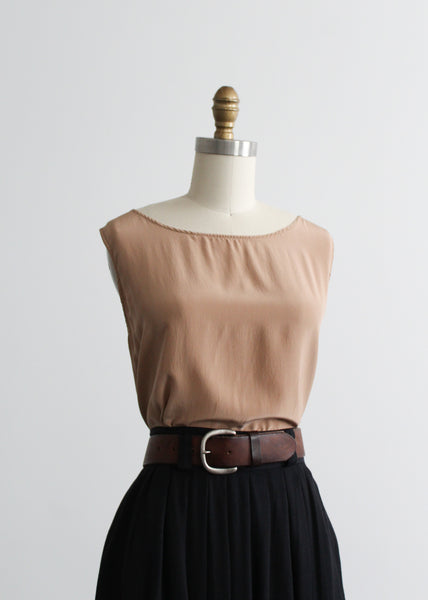 almond silk tank