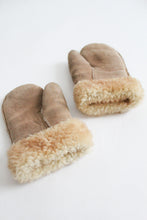 vintage shearling mittens