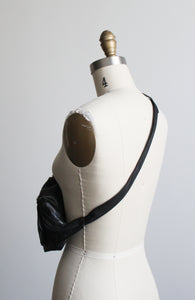 distressed black leather belt bag