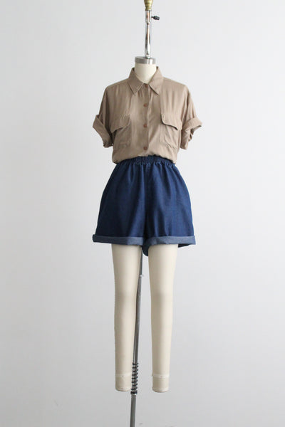 indigo jean shorts