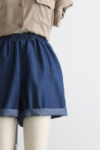 indigo jean shorts
