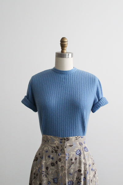cornflower cashmere tee